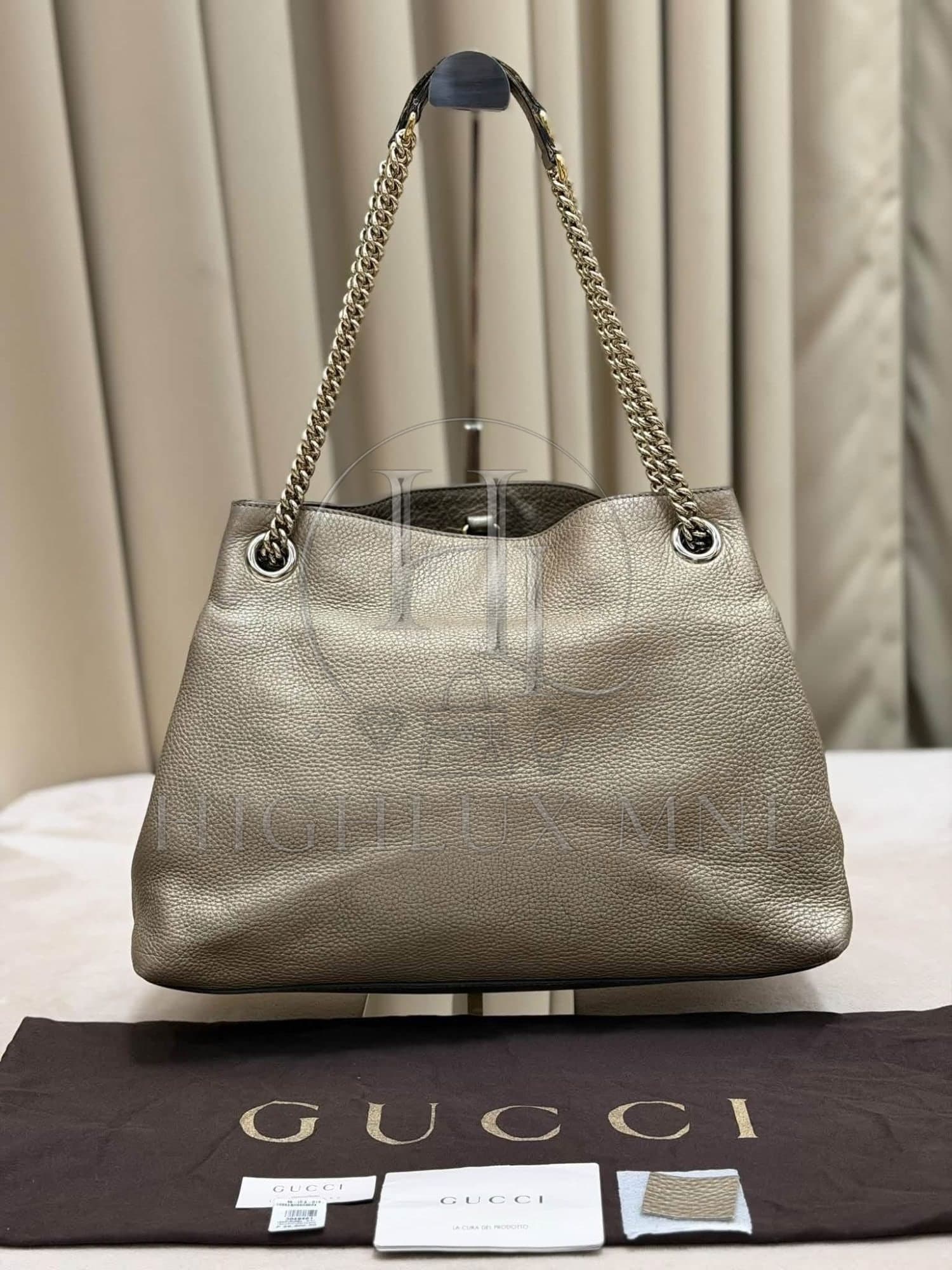 Gucci Soho Medium Metallic Chain Tote Bag — photo 2