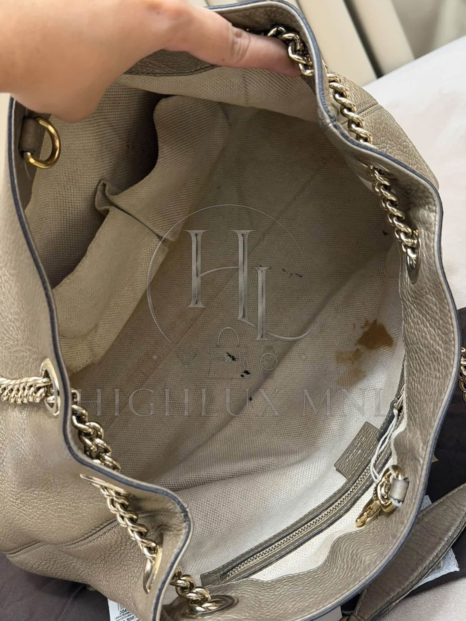 Gucci Soho Medium Metallic Chain Tote Bag — photo 10